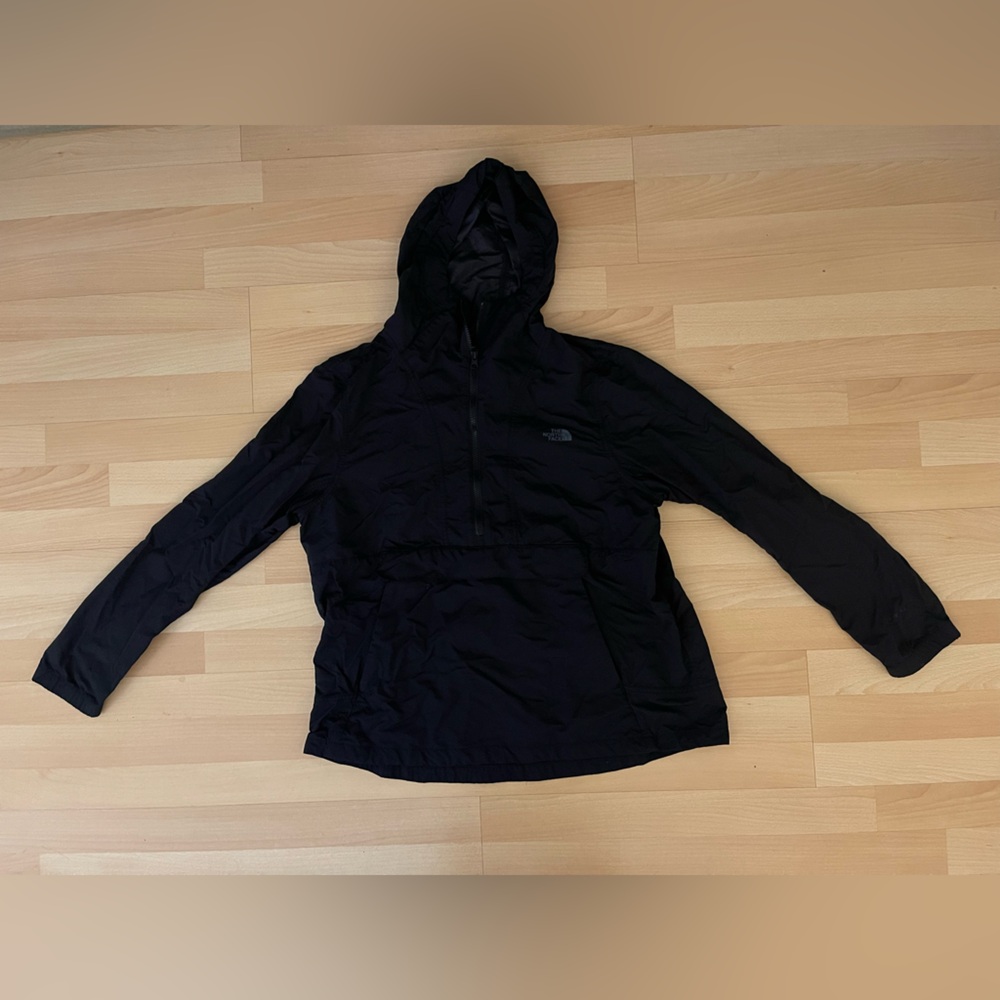 The North Face Black Hooded Half-Zip Pullover